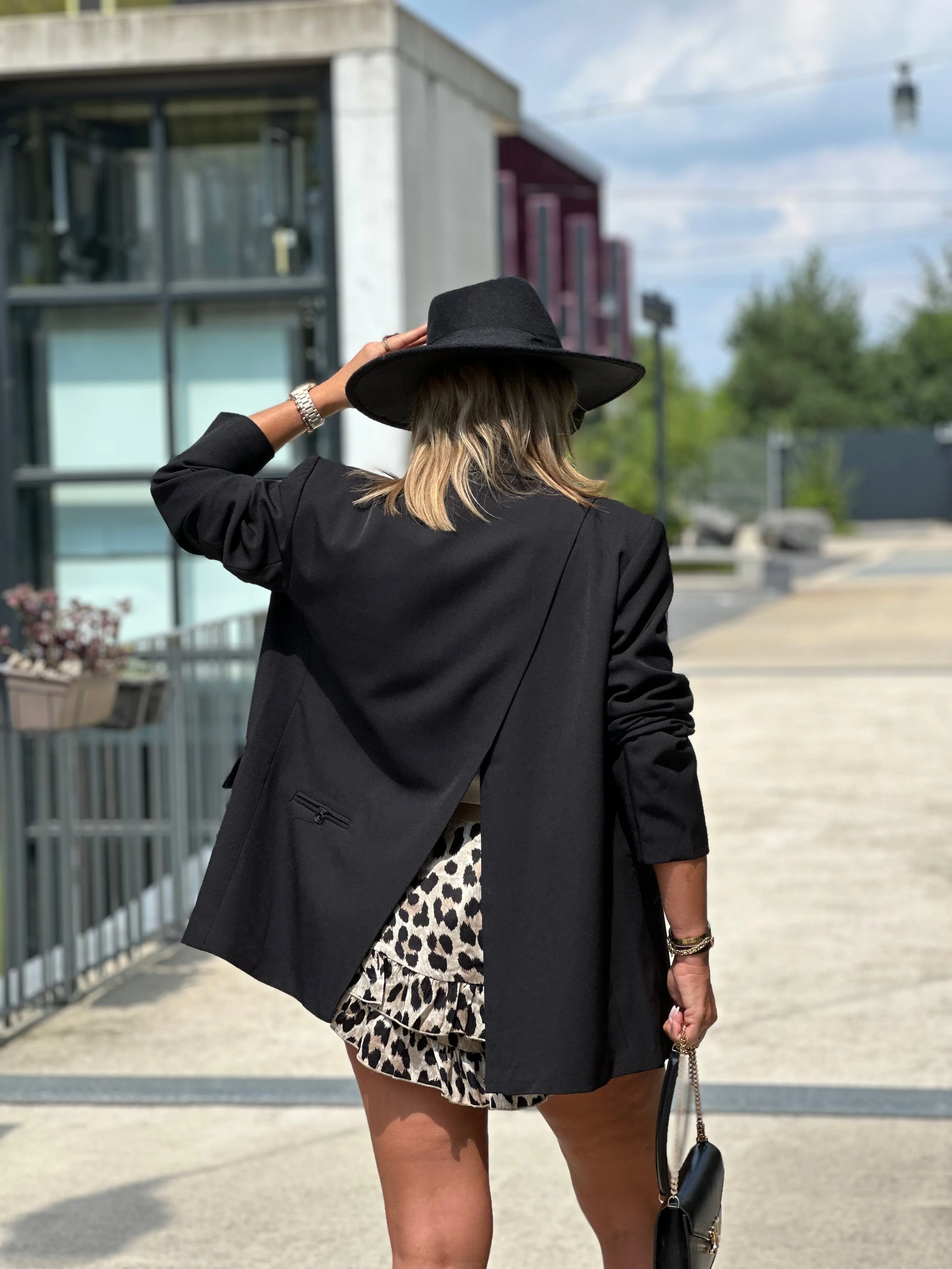 Blazer oversize ouvert dos En Noir