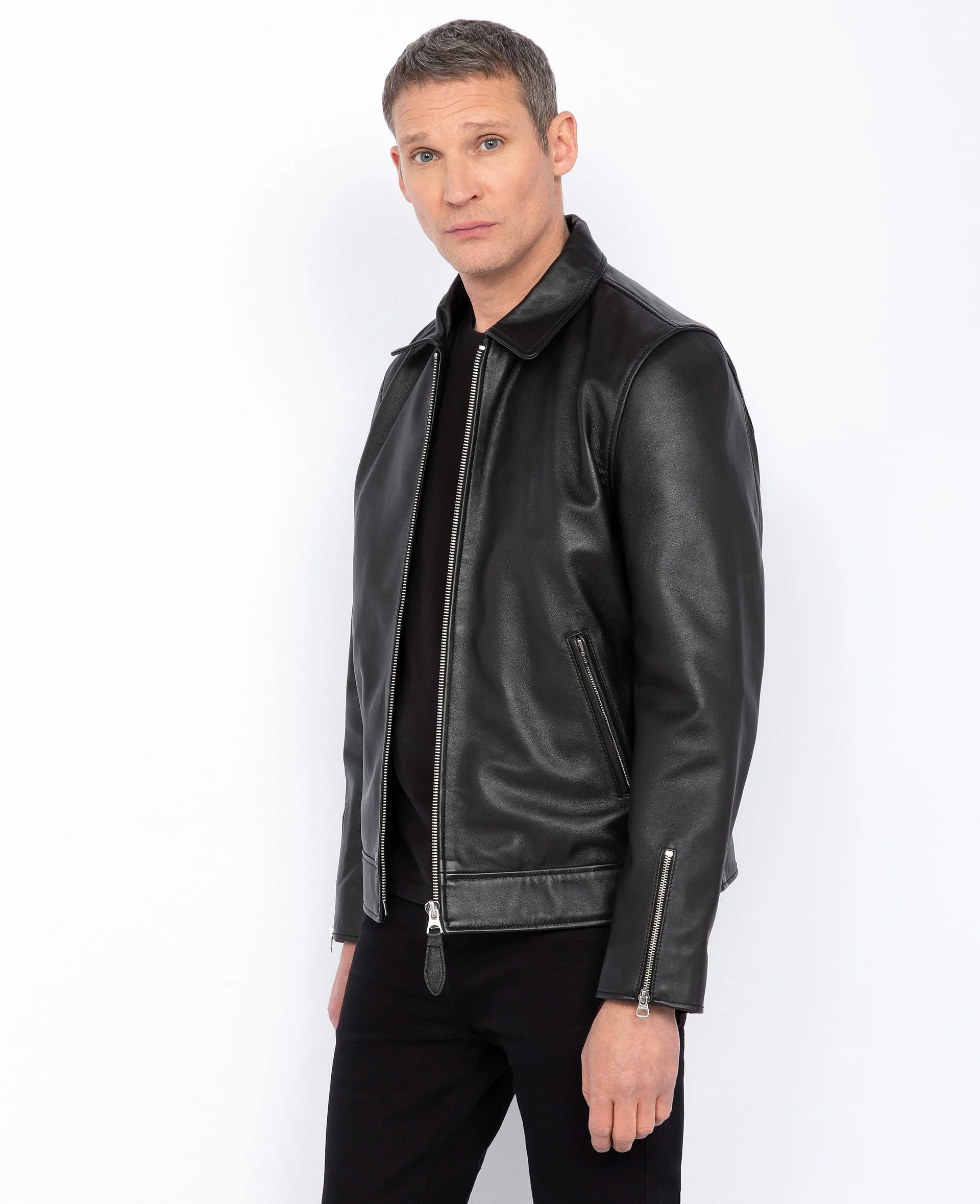 Blouson casual, cuir d'agneau