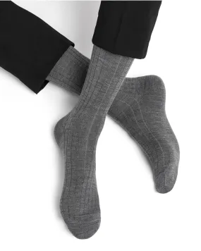 Chaussettes Laine Intérieur Coton Gris flanelle - Bleuforêt