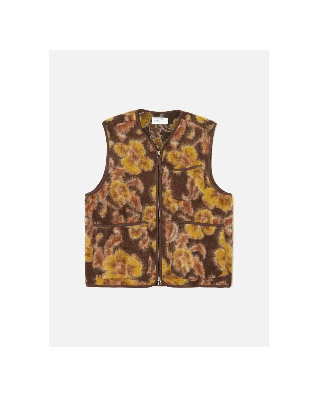 Gilet Brown Flower Fleece - Universal Works | Chez Maman Rouen