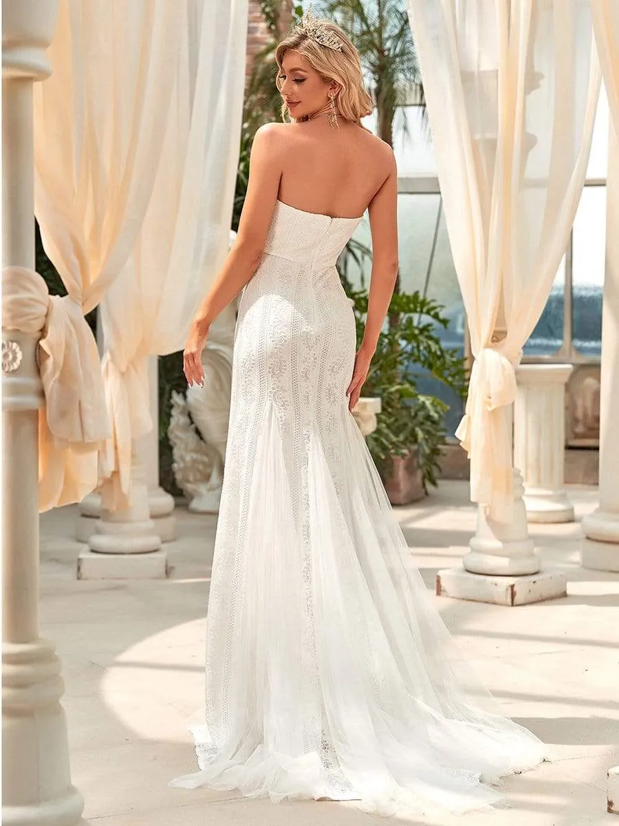 Robe de mariée bandeau chérie au sol