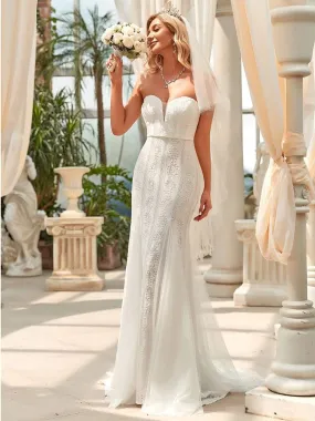 Robe de mariée bandeau chérie au sol