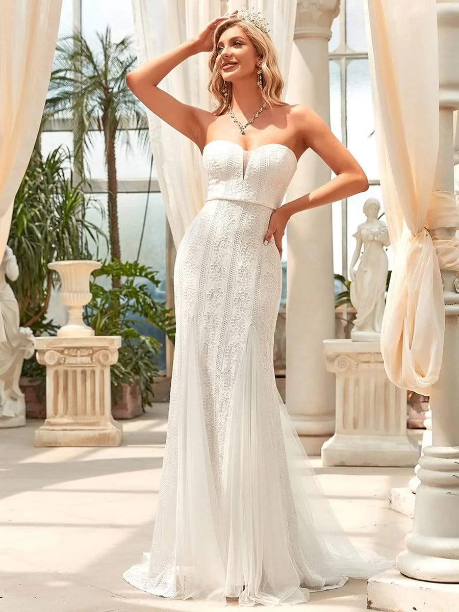 Robe de mariée bandeau chérie au sol