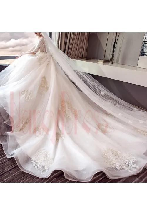 robe de mariée chic à manches longues 