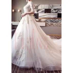 robe de mariée chic à manches longues 