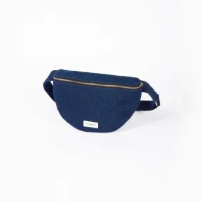 Sac banane CUSTINE XL en denim upcyclé - Denim brut - RIVE DROITE PARIS - Perlin Paon Paon