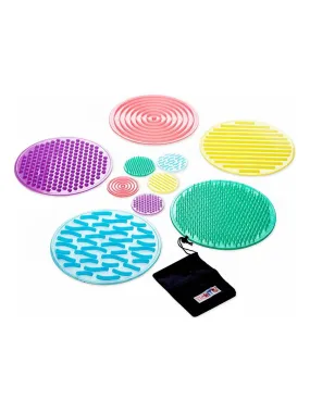 Set de 10 ronds tactiles et texturés en silicone - Multicolore