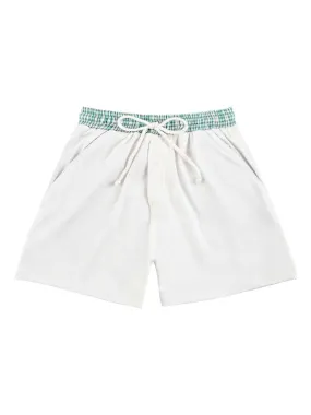 Short de bain    carreaux vichy   SWIMBOY - 'LA FAUTE A VOLTAIRE' - Blanc Vert