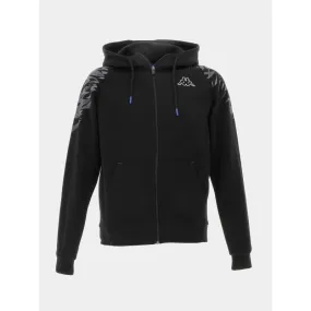 Sweat zippé à capuche graphik noir homme - Kappa | wimod