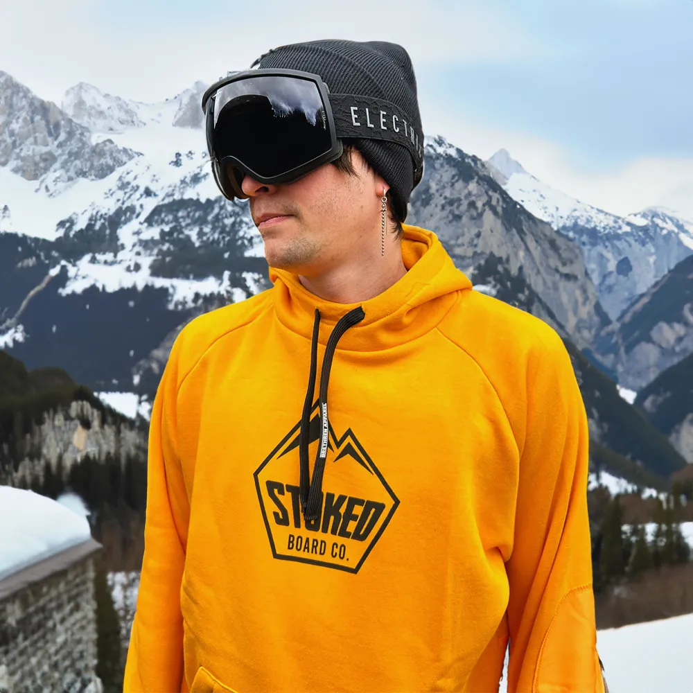 Sweat à capuche Snowboard Shred jaune