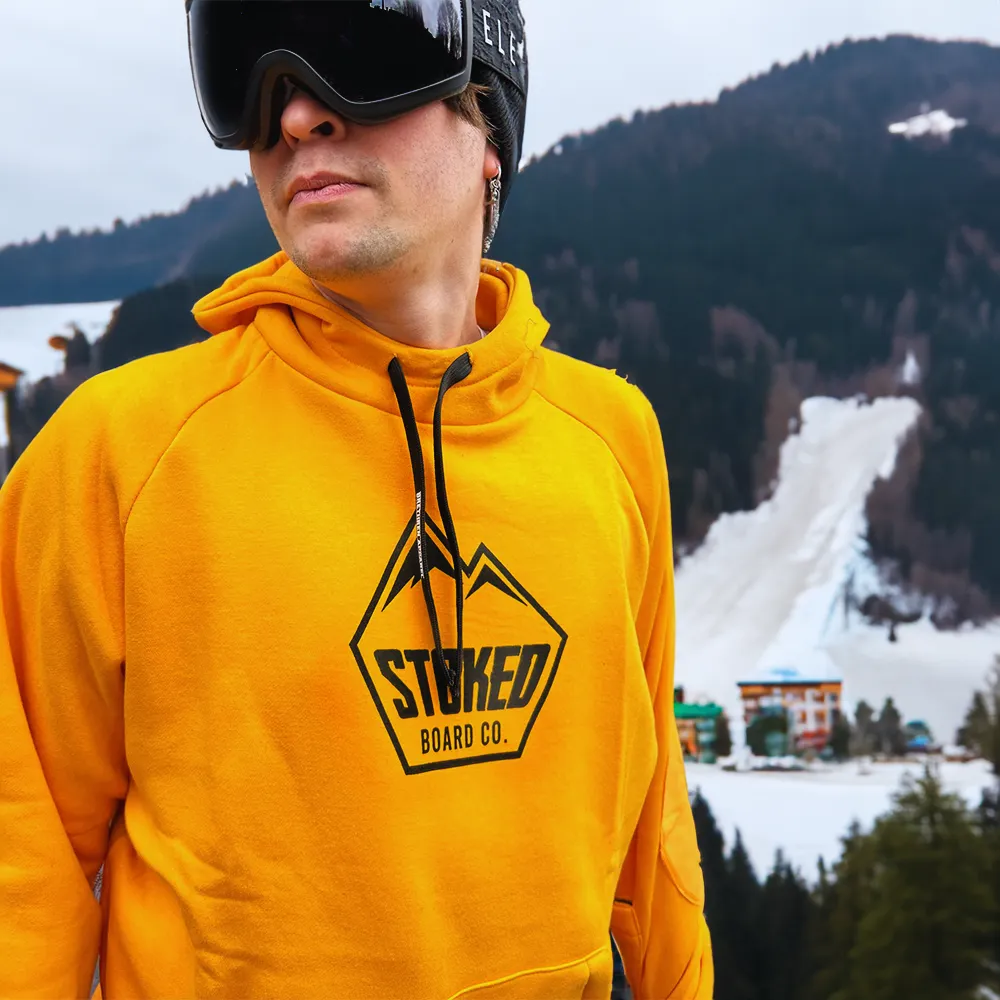 Sweat à capuche Snowboard Shred jaune