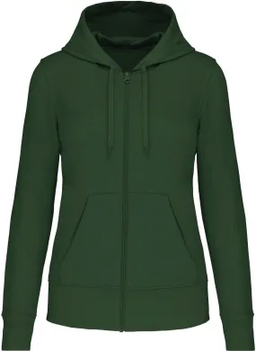 Sweat à capuche zippé écoresponsable - femme - K4031 - vert foncé 